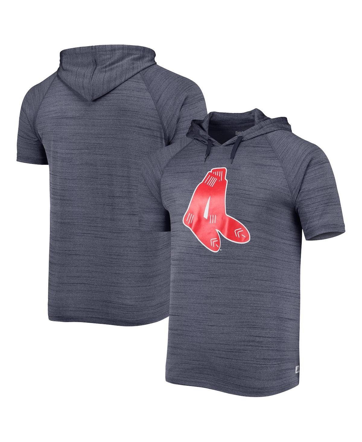 Shop Stitches Men's  Navy Boston Red Sox Raglan Hoodie T-shirt