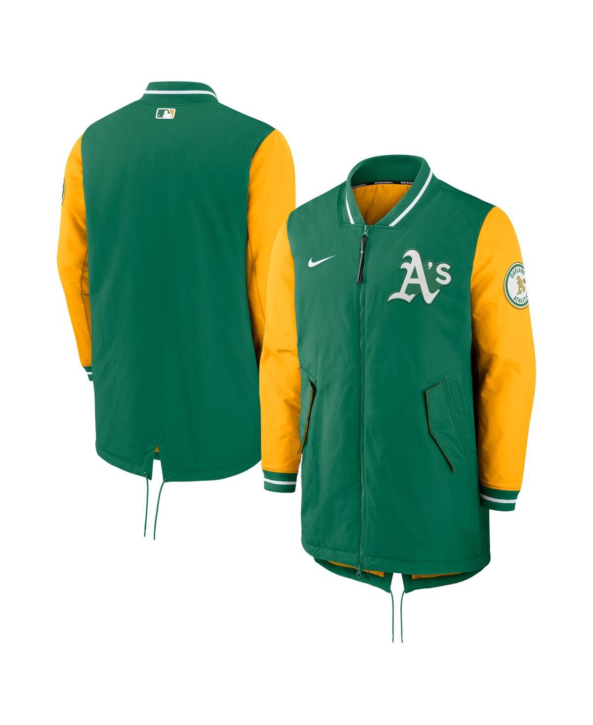 Shop Nike Men's  Green Oakland Athletics Authentic Collection Dugout Performance Full-zip Jacket