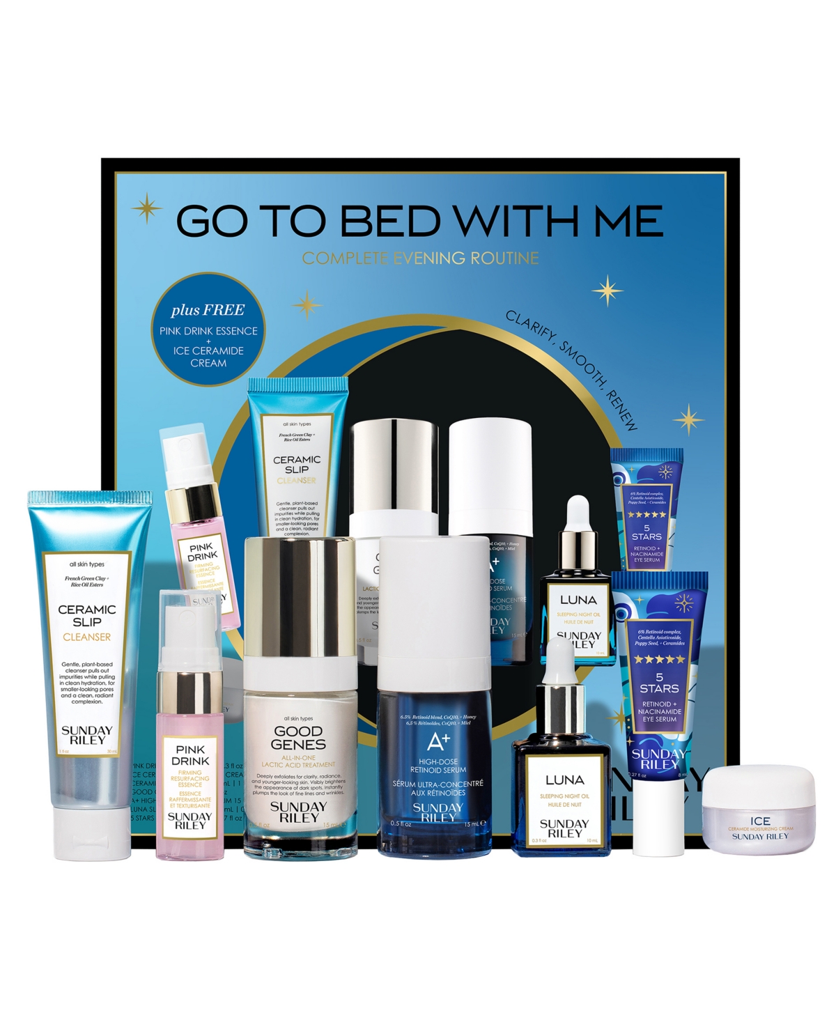Sunday Riley 7-pc. Go To Bed With Me Complete Evening Anti-aging Routine Set In Beauty: Na