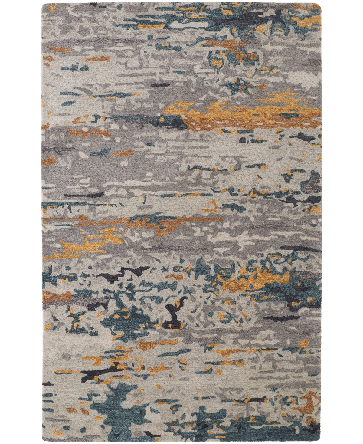 Simply Woven Everley R8644 2' X 3' Area Rug In Gray,gold-tone
