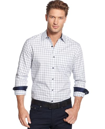 Tasso Elba Men's Long-Sleeve Plaid Shirt