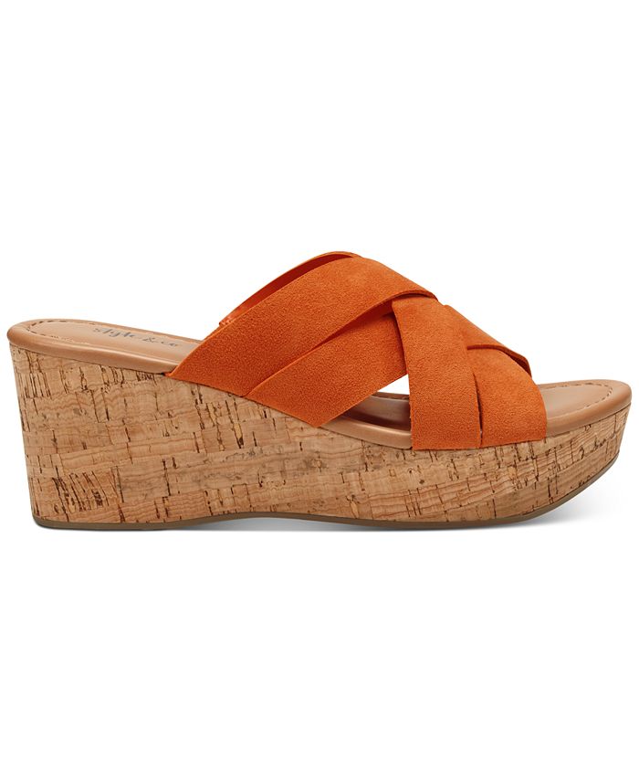 Style & Co Violettee Slide Wedge Sandals, Created for Macy's & Reviews ...