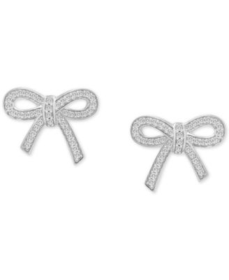 Diamond Bow Earrings (1/4 ct. t.w.) in 14k Gold, Rose Gold, or White Gold, Created for Macy's