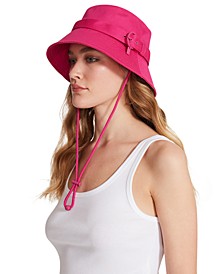 Women's Cotton Canvas Buckle-Trim Bucket Hat
