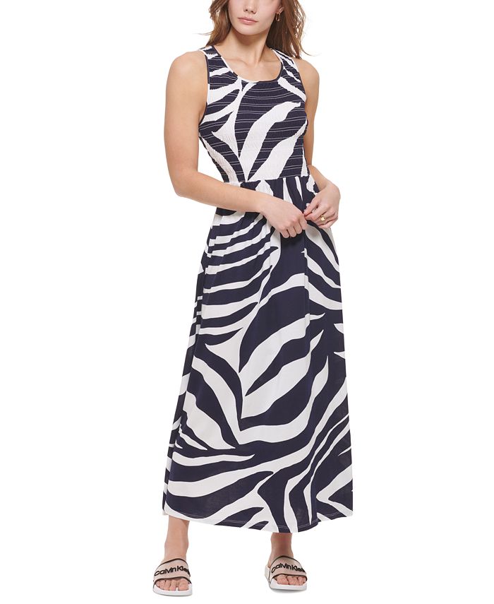 Calvin Klein Women's Printed Maxi Dress Red Size 10