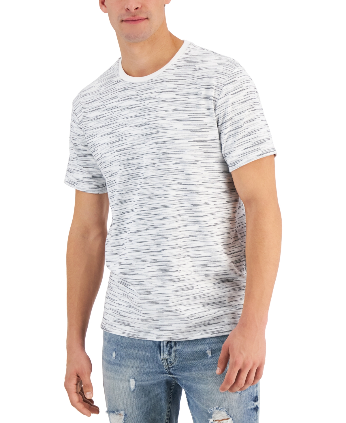 Guess Men's Echo Space Dye T-shirt In Pure White Multi