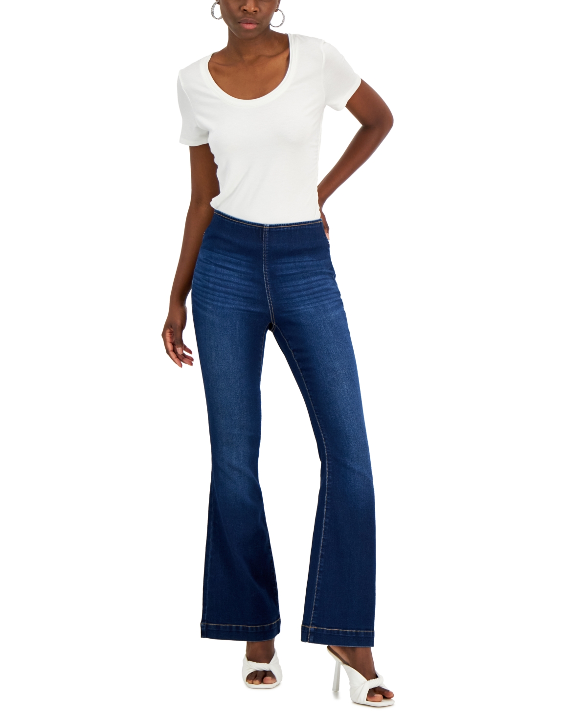  Inc International Concepts Women's High Rise Pull-On Flare Jeans, Created for Macy's