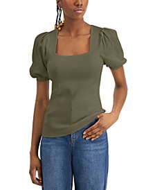 Women's Pointelle Sleeve Top, Created for Macy's