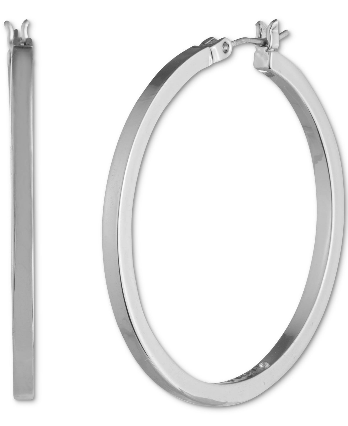 Karl Lagerfeld Silver-tone Medium Hoop Earrings, 1.45"