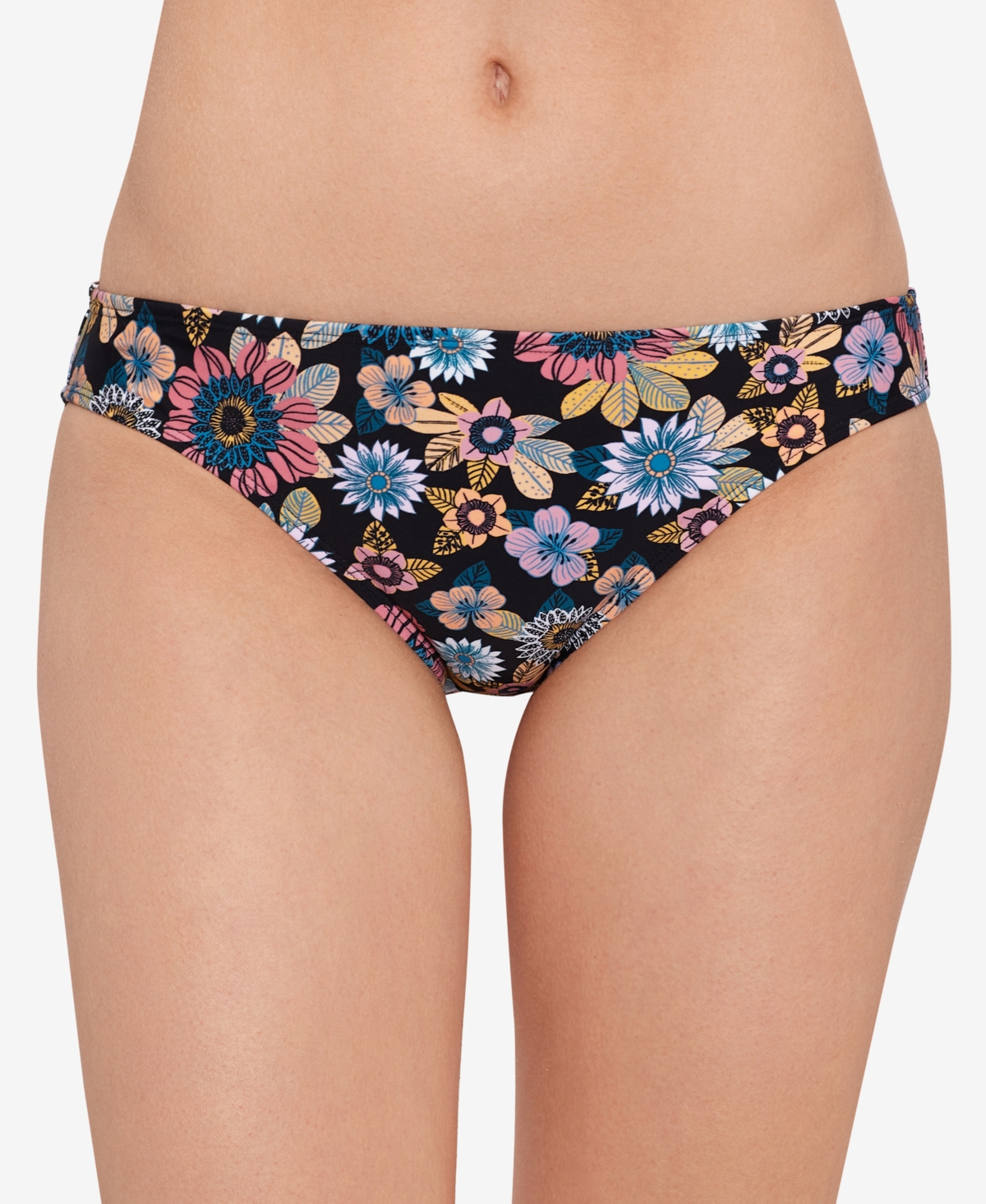 Salt + Cove Women's In Full Bloom Ruched-back Hipster Bottoms, Created For Macy's Women's Swimsuit