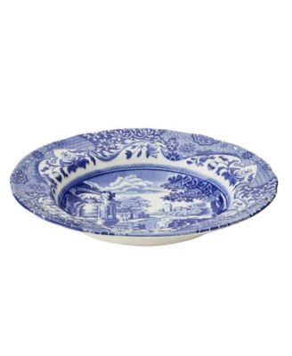 Blue Italian Rim Soup Bowls, Set of 4