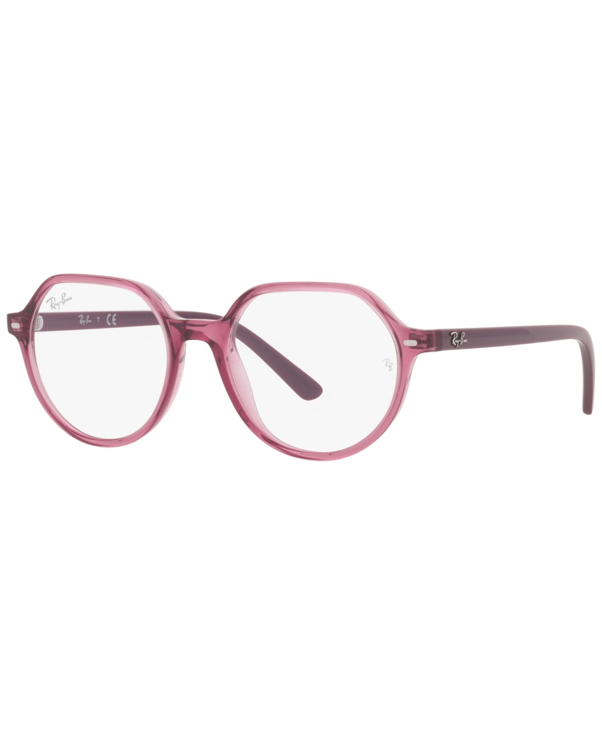 Ray-ban Jr Rb9095v Thalia Optics Unisex Square Eyeglasses In Transparent Pink