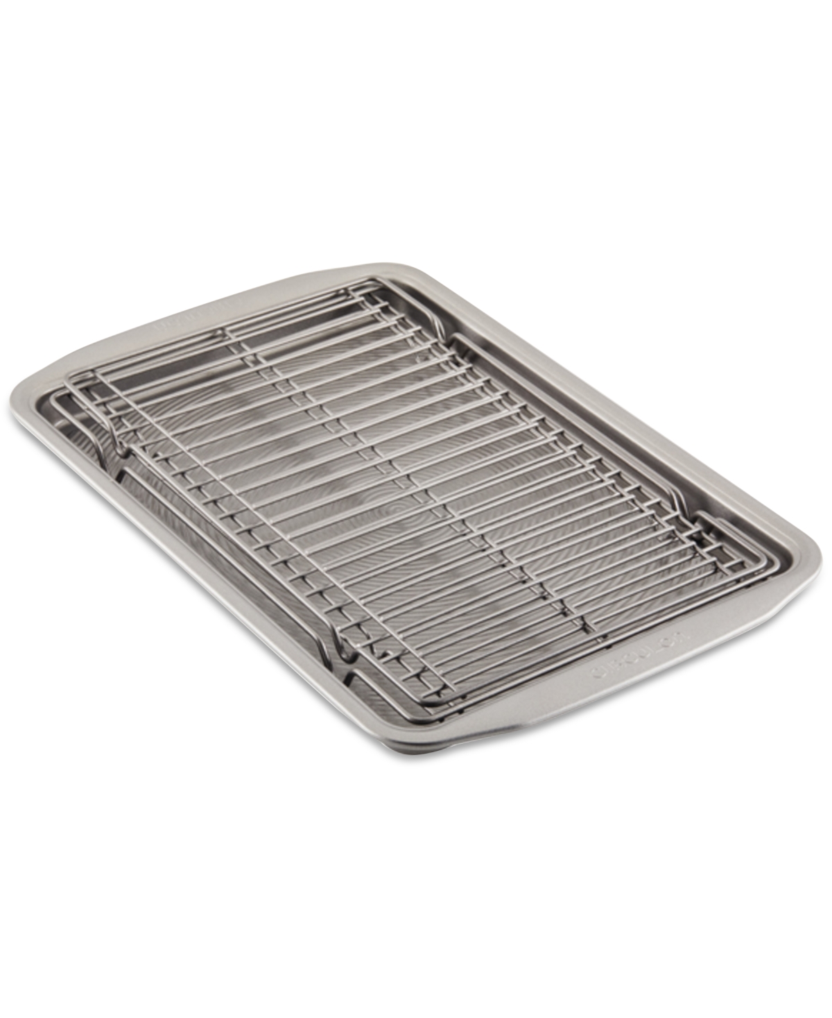 Circulon Bakeware 10" X 15" Baking Sheet Pan & Expandable Cooling Rack 3-pc. Set In Silver