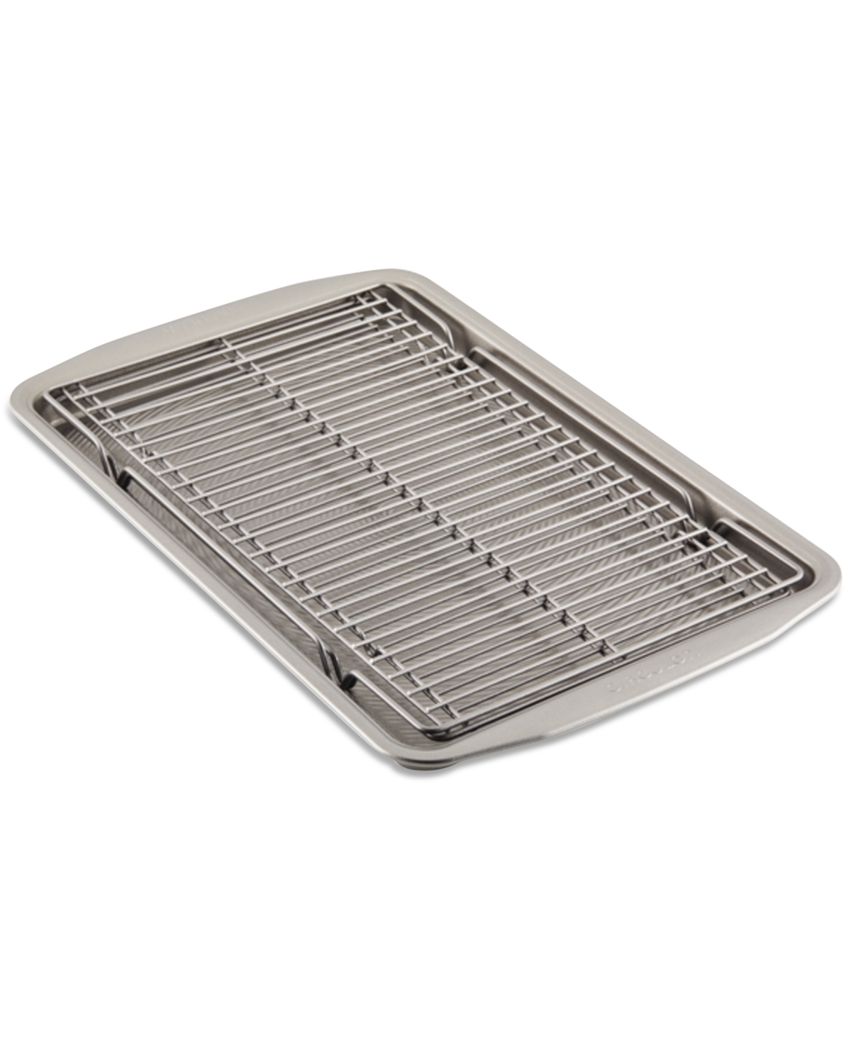 Circulon Bakeware 11" X 17" Baking Sheet Pan & Expandable Cooling Rack 3-pc. Set In Silver