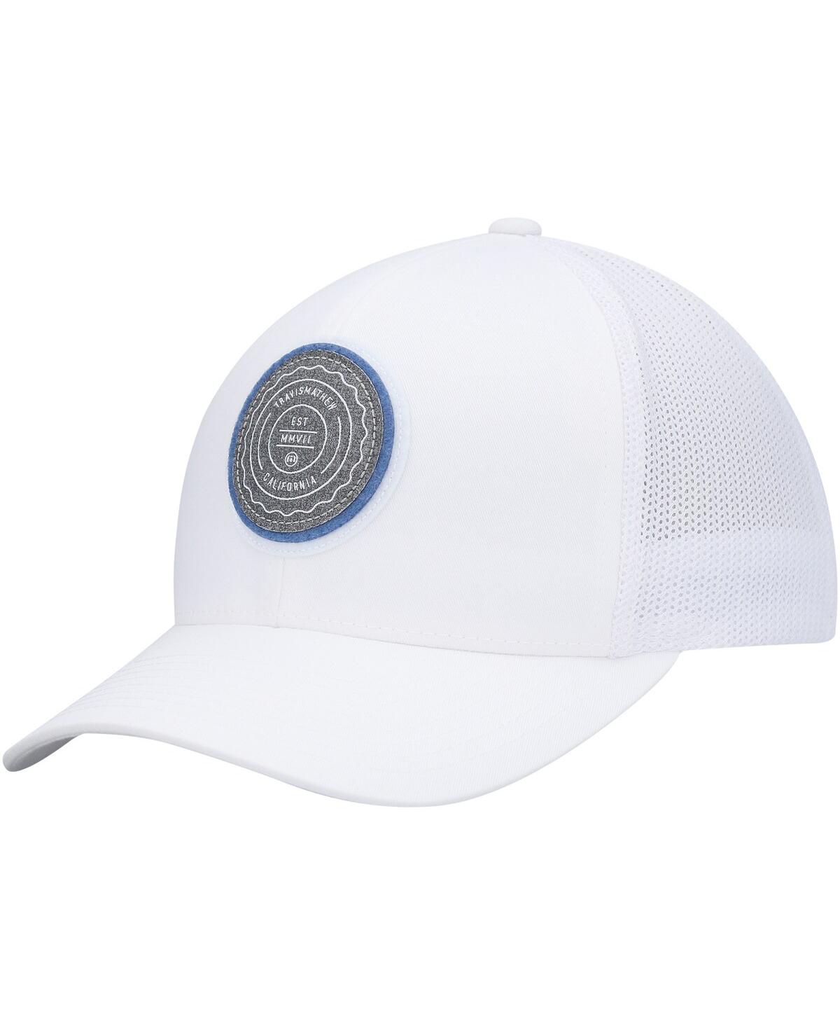 Shop Travis Mathew Men's  White The Patch Trucker Snapback Hat