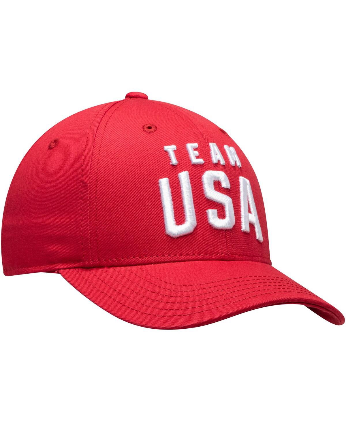 Outerstuff Big Boys Red Team Usa New Logo Solid Structured Adjustable Snapback Hat In Red
