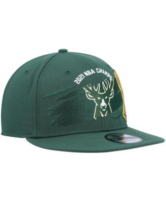 Men's Hunter Green Milwaukee Bucks 2021 Nba Finals Champions Tear On The Court 9Fifty Snapback Hat
