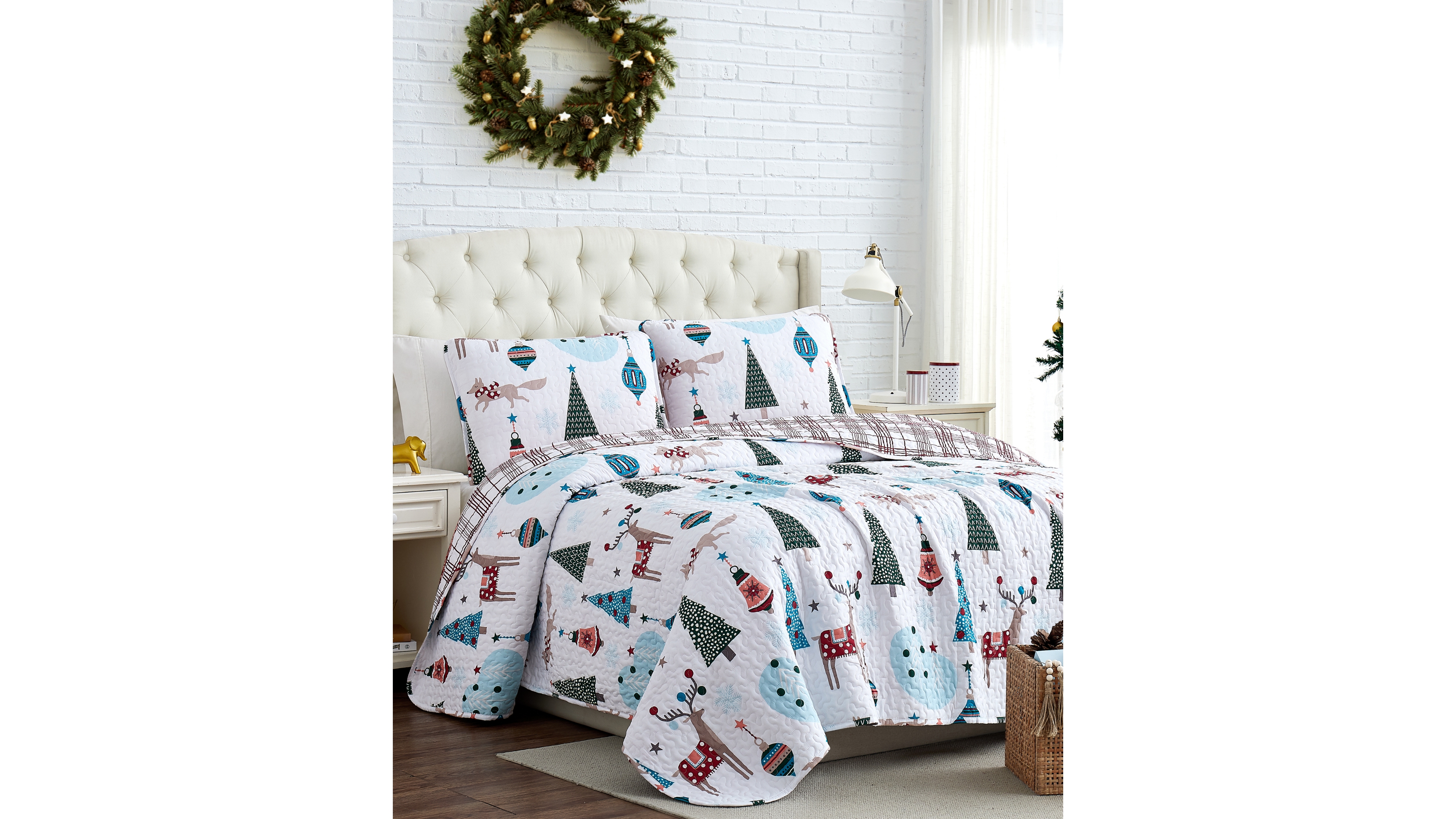 Southshore Fine Linens Winter Wonderland Oversized Reversible 3-Pc. Quilt Set, Full/Queen