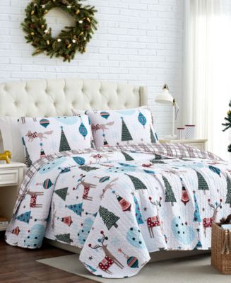 Winter Wonderland Oversized Reversible 3 Piece Quilt Set, Full or Queen ...