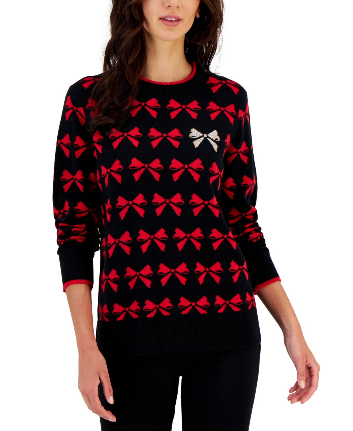 Charter Club Women's Bow Sweater, Created for Macy's