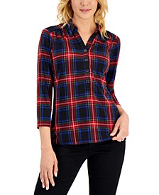 Women's Printed 3/4-Sleeve Top, Created for Macy's