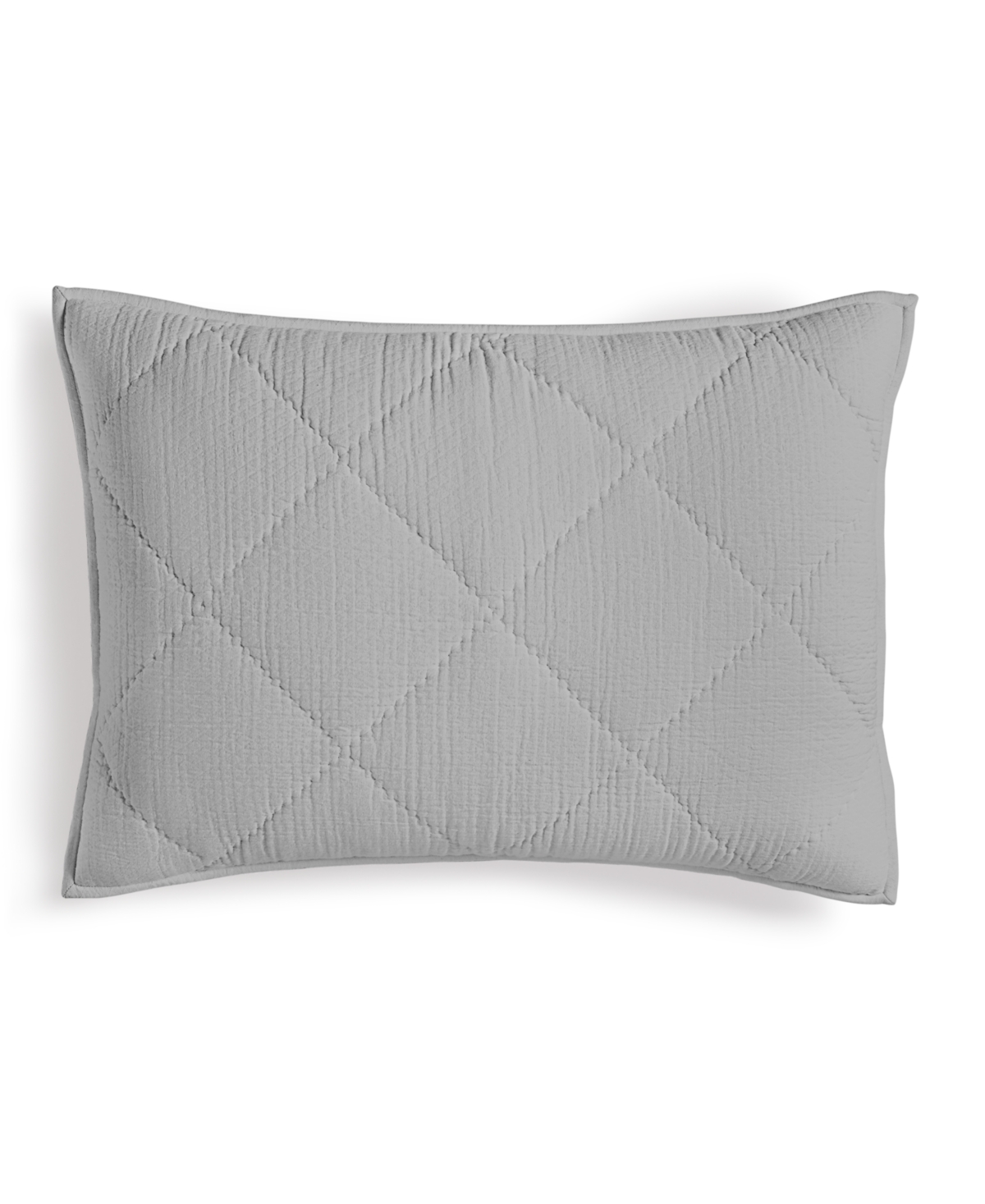 Dobby Diamond Quilted Sham, King, Created for Macy's - Grey