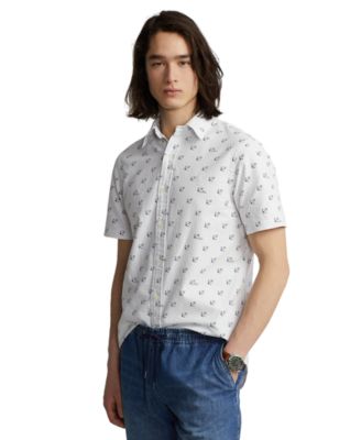 Mens Classic-Fit Anchor Logo Oxford Shirt