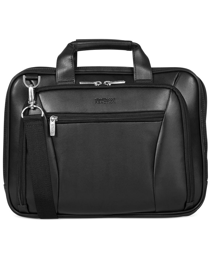 Kenneth Cole Reaction Leather Double Gusset Laptop Briefcase - Macy's