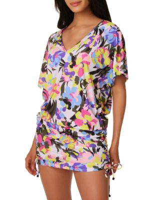 Bar III - Women's Paradise Garden Drawstring Caftan Cover-Up