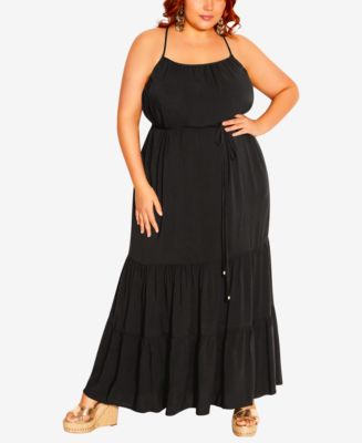 City Chic Trendy Plus Size Sunset Dream Round Neck Maxi Dress - Macy's