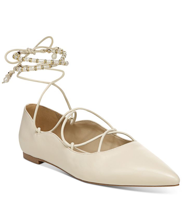 White lace 2025 up flats
