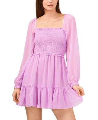 1.state Smocked Ruffle Hem Dress In 