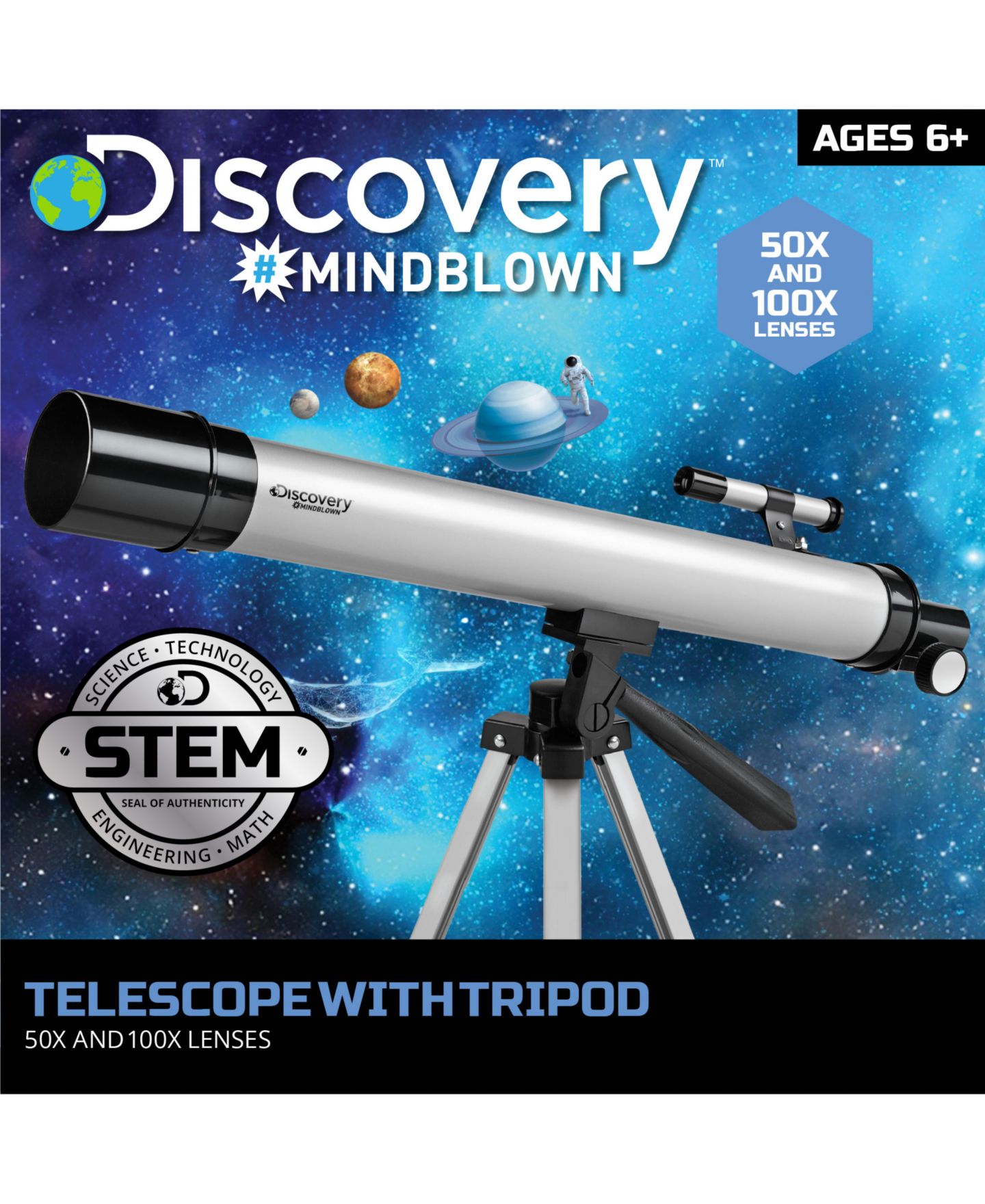 Детская игрушка Discovery #Mindblown Telescope with Tripod, 50X and 100X Lenses — фото 2