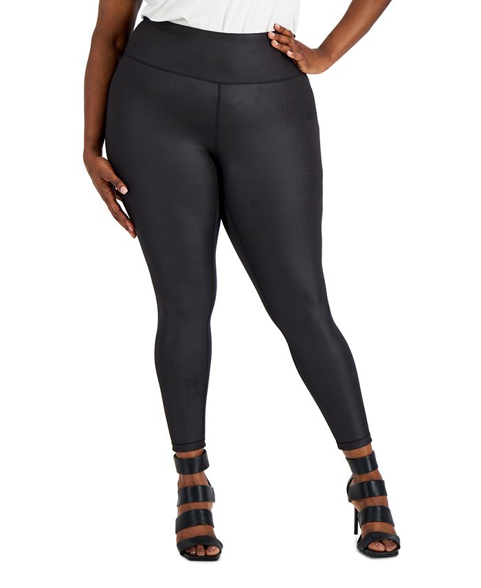 I.N.C. International Concepts Plus Size Shine Compression Leggings, Created  for Macy's - Macy's