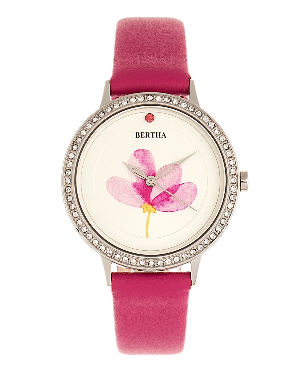 Bertha Delilah Mint or Lavender or Fuchsia or Light Pink Genuine Leather Band Watch, 38mm