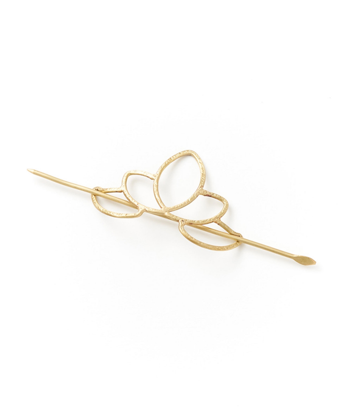 Lotus Hair Hoop Pin - Brass