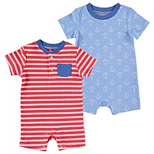 Baby Boys Fashion Rompers, Pack of 2