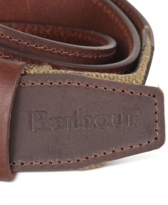 barbour webbing leather trim belt