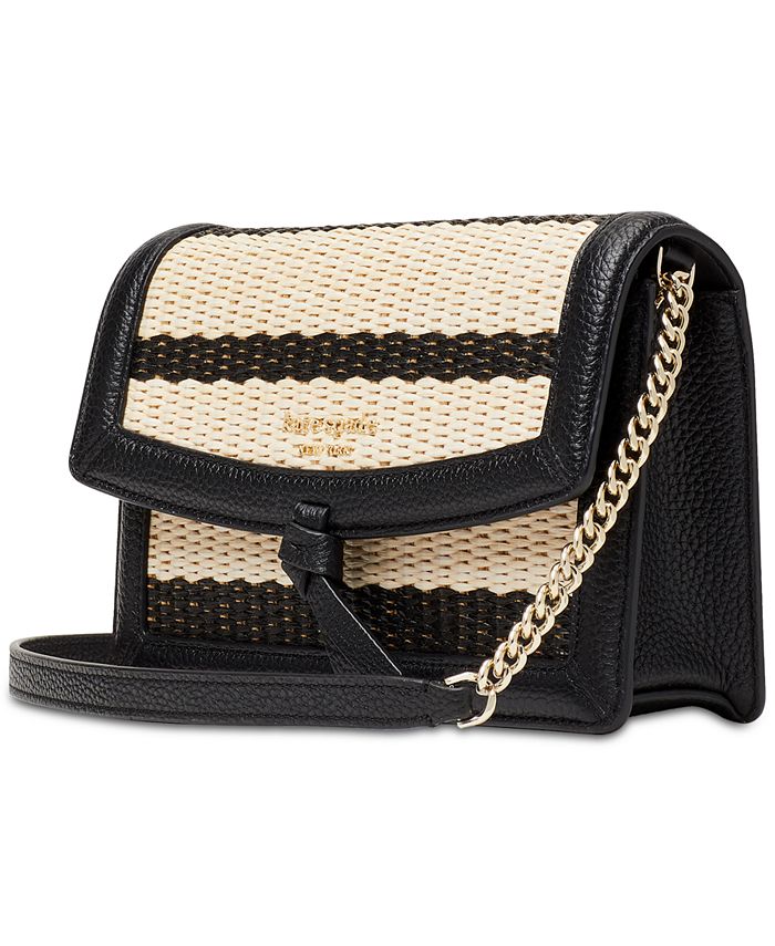kate spade new york Knott Striped Straw Flap Crossbody Macy's
