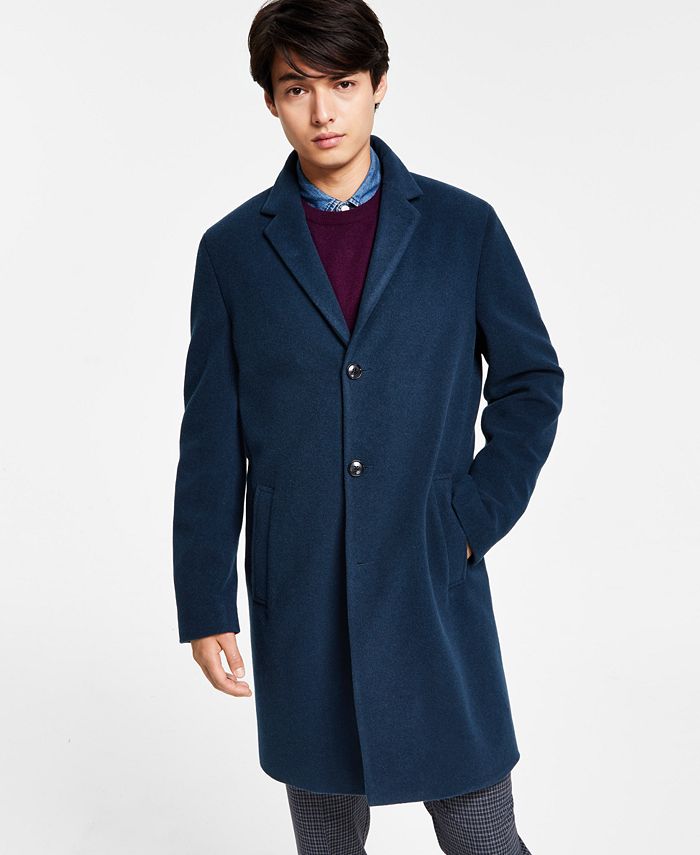 Tommy Hilfiger Men's Addison WoolBlend Trim Fit Overcoat & Reviews