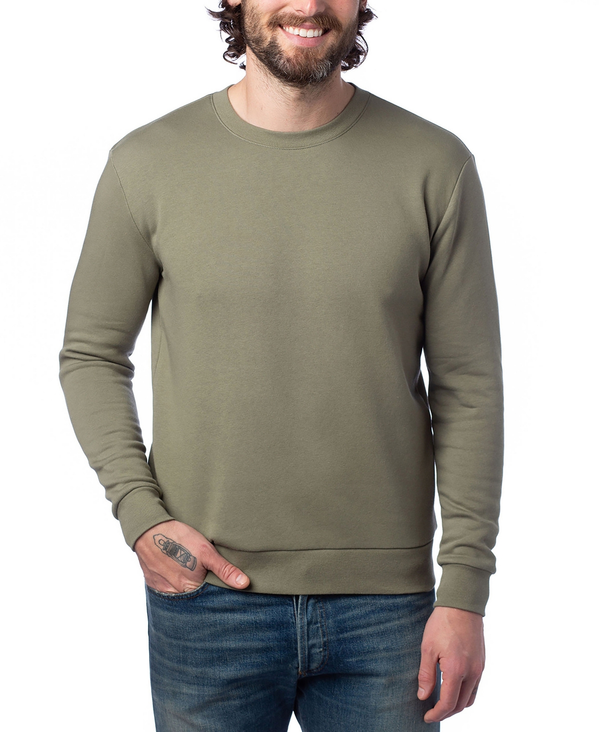 Shop Alternative Apparel Men's Cozy Sweatshirt In Military-inspired