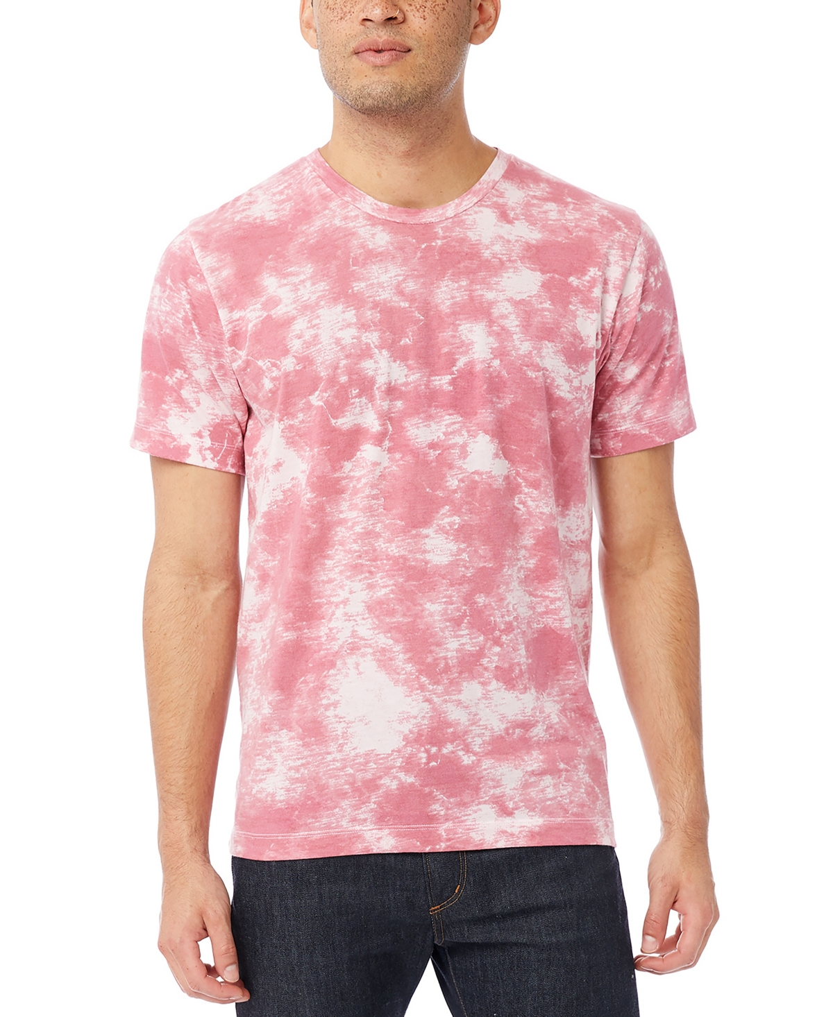 Shop Alternative Apparel Men's Short Sleeves Go-to T-shirt In Pink Tie Dye