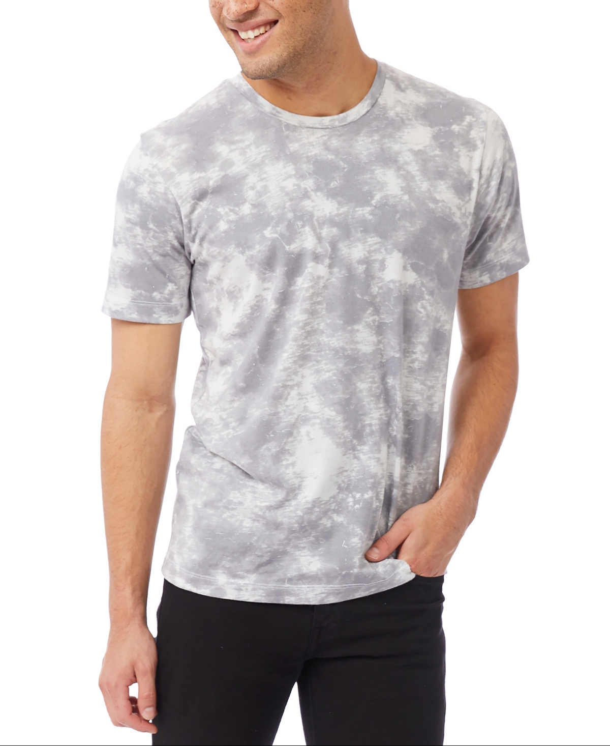 Shop Alternative Apparel Men's Short Sleeves Go-to T-shirt In Gray Tie Dye