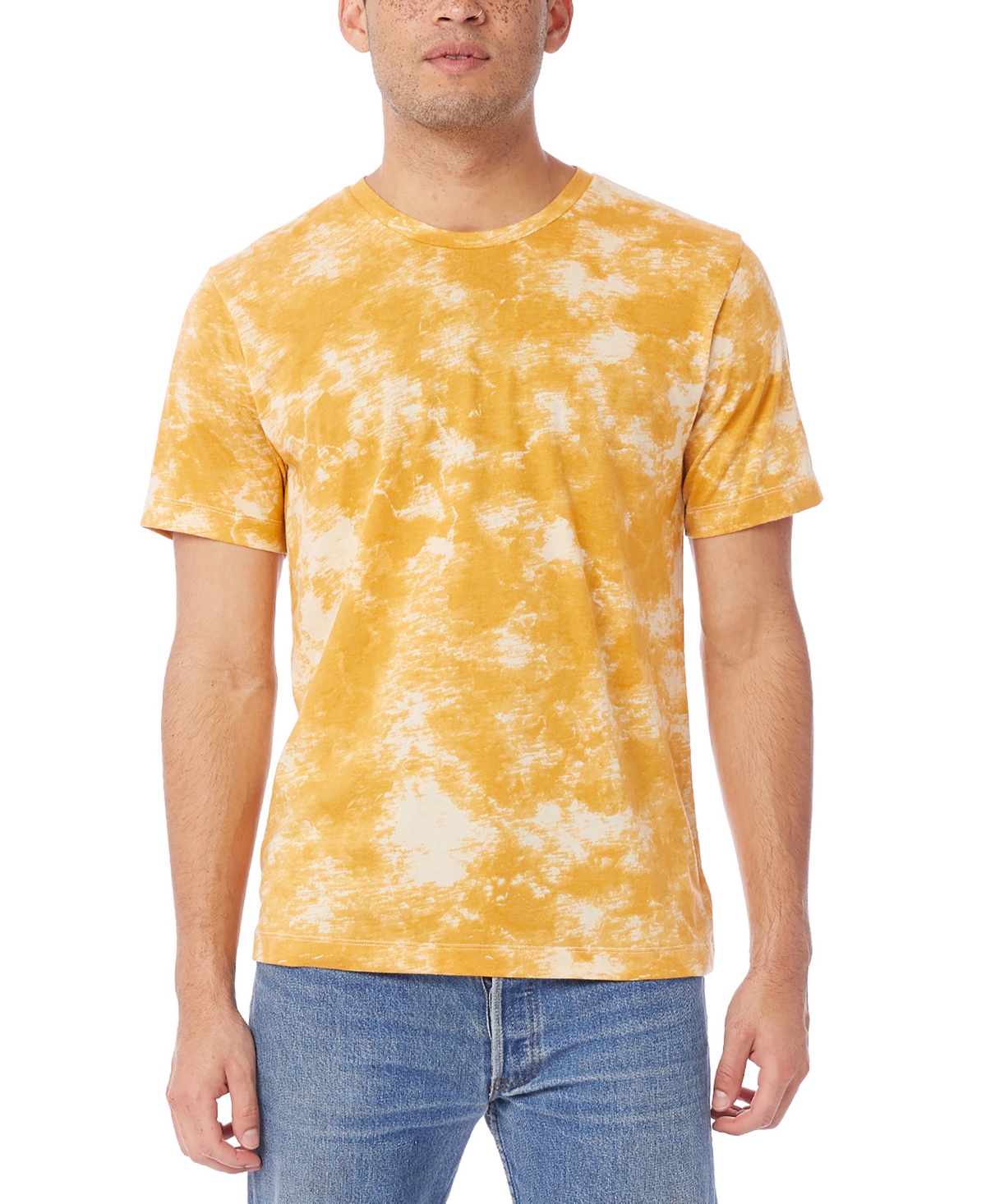 Shop Alternative Apparel Men's Short Sleeves Go-to T-shirt In Gold-tone Tie Dye