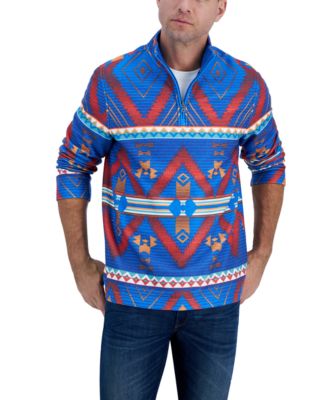 Club Room - Men's Geometric-Print Fleece Sweater