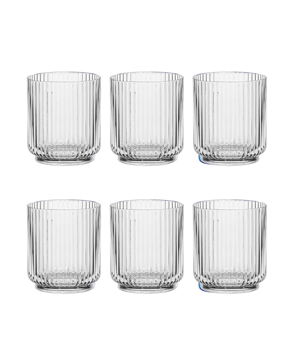Tarhong Mesa Double Old Fashion 6-piece Premium Acrylic Glass Set, 15 oz In Clear