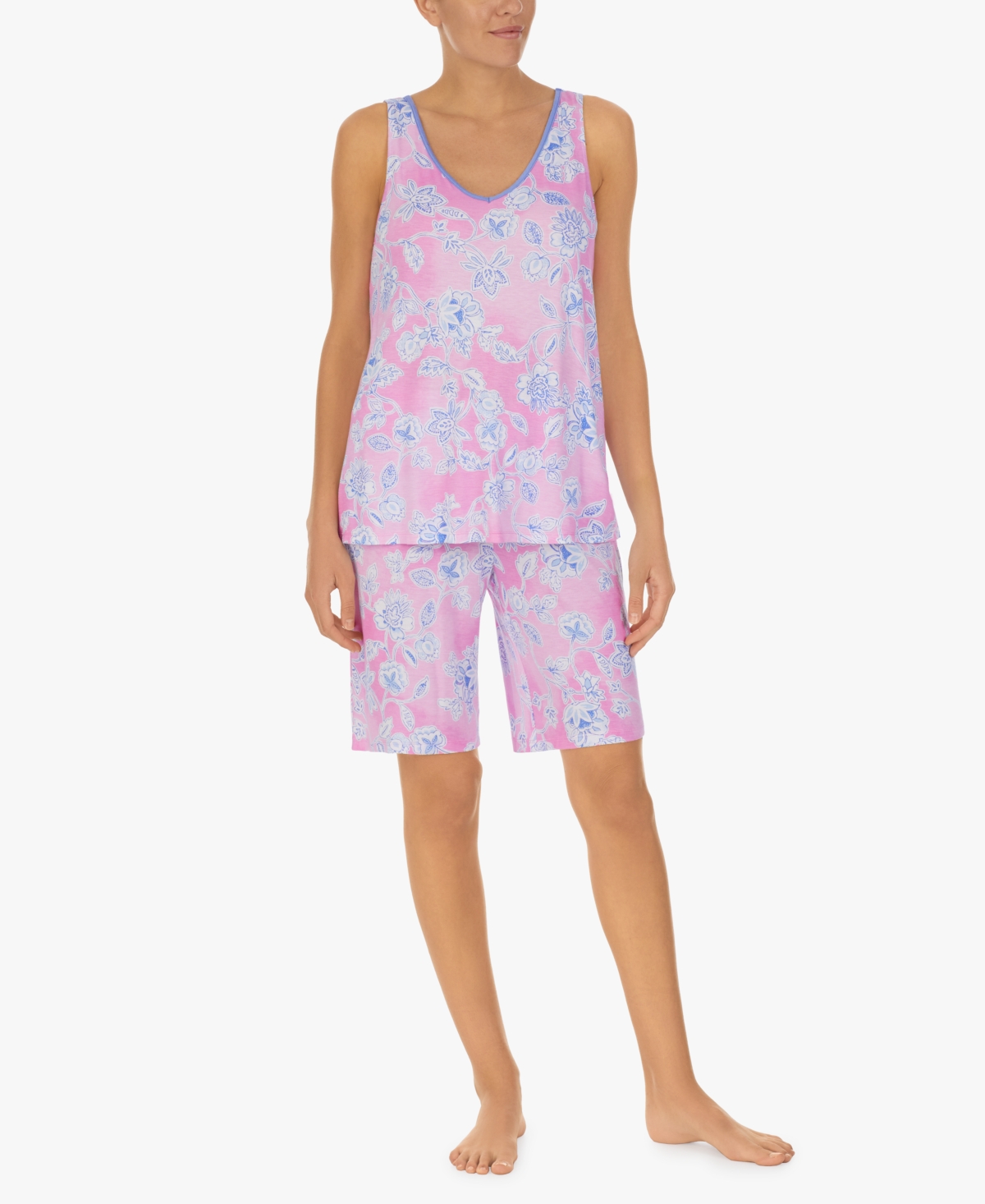 Ellen Tracy Women's Bermuda Sleeveless Pajama Set, 2 Piece