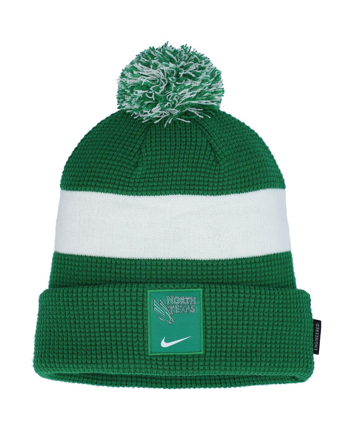 Men's Nike Kelly Green, Black North Texas Mean Green Sideline Team Cuffed Knit Hat with Pom