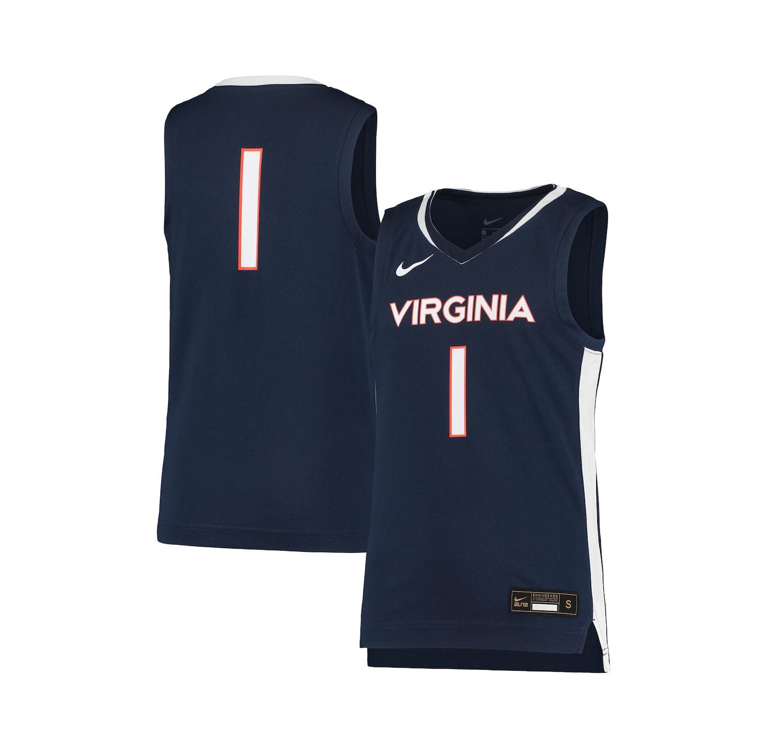 Big Boys #1 Navy Virginia Cavaliers Team Replica Basketball Jersey