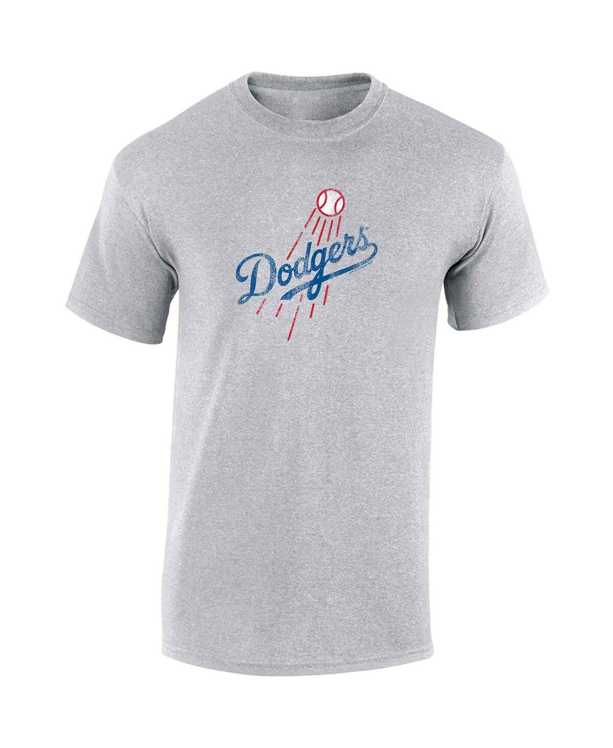 Shop Soft As A Grape Big Boys Los Angeles Dodgers Distressed Logo T-shirt In Gray